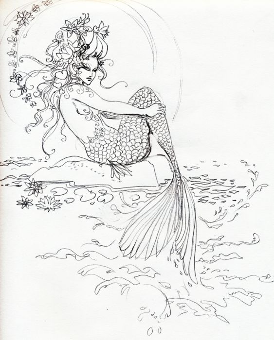 Floral Mermaid by Kathy Nutt
